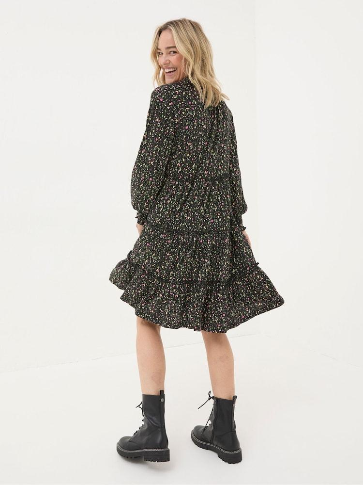 Fat Face Ivana Black Ditsy Marks Dress