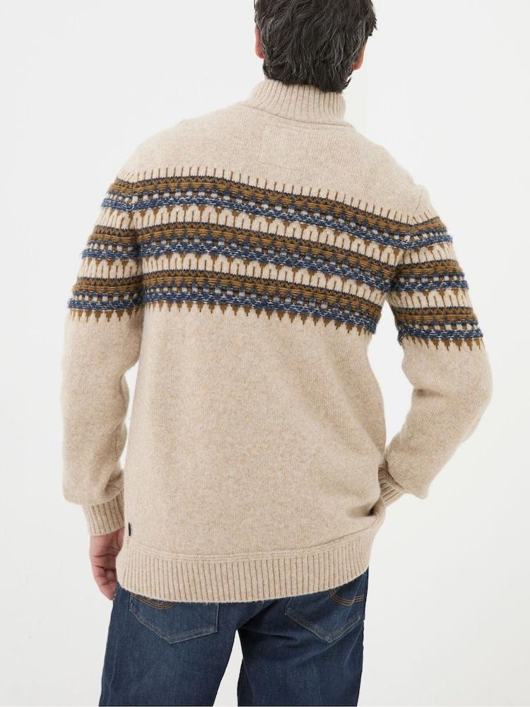 Fat Face Ives Natural Half Neck Jumper