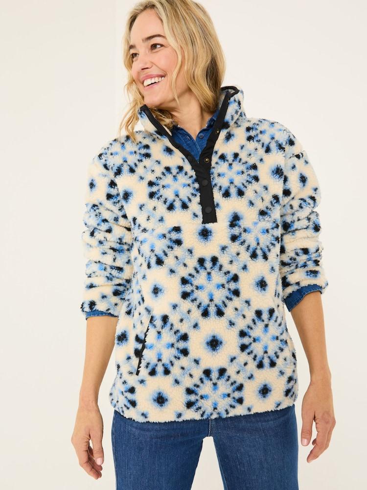 Fat Face Ivory Batik Geo Overhead Fleece