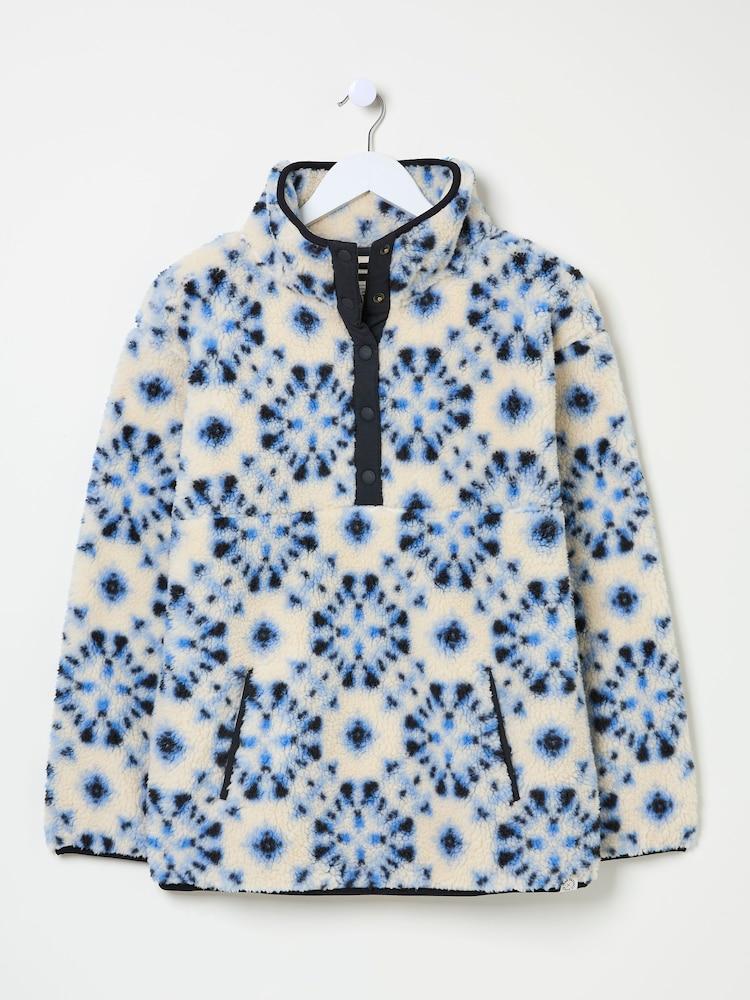 fat face Ivory Batik Geo Overhead Fleece