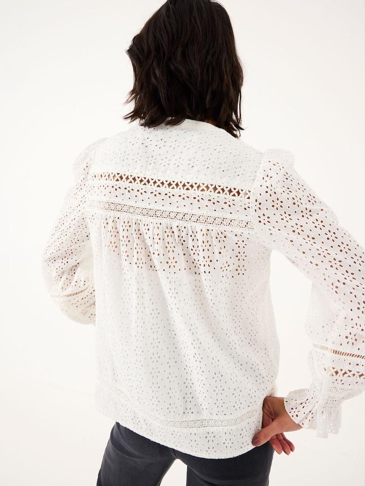 Fat Face Ivory Bea Broderie Top