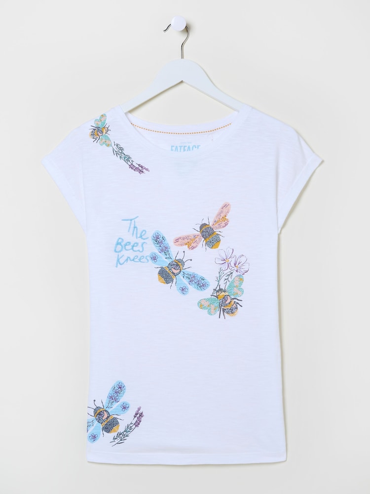 fat face Ivory Betty Bee 100% Cotton Pyjama Top