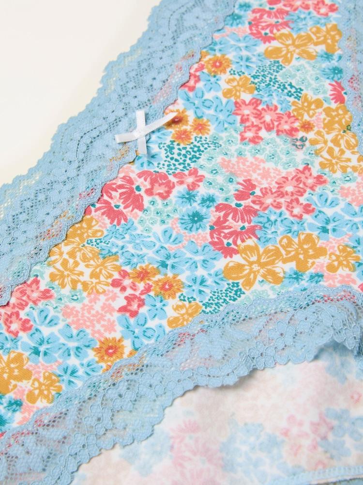 Fat Face Ivory Busy Floral Classic Knickers