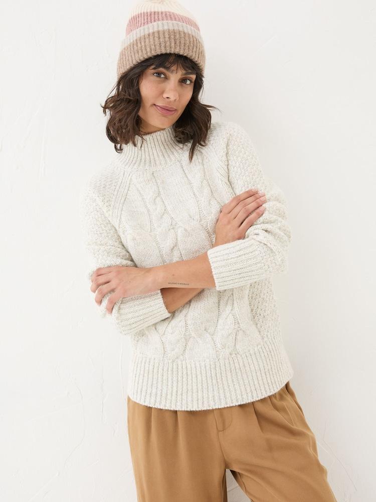 Fat Face Ivory Cali Cable Jumper