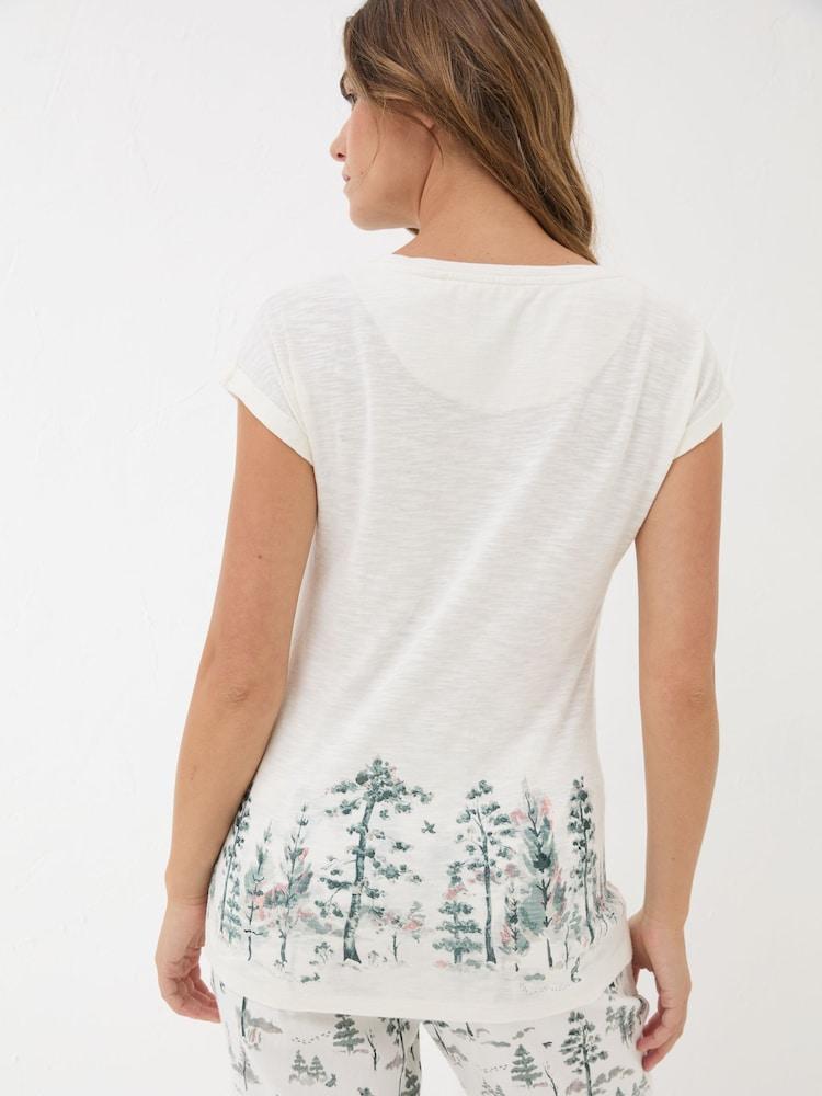 Fat Face Ivory Christmas Trees Pyjama Top