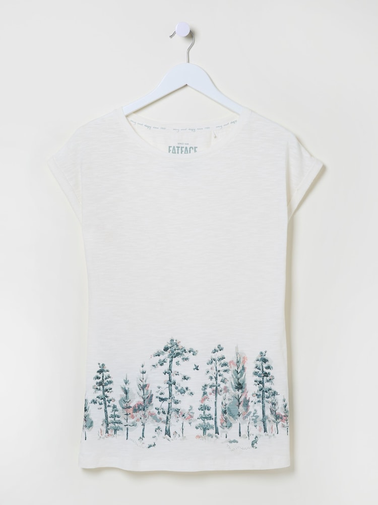 fat face Ivory Christmas Trees Pyjama Top