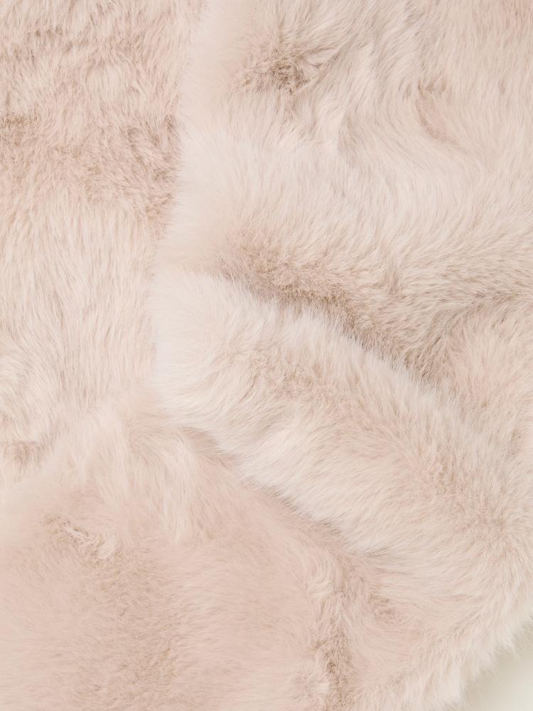fat face Ivory Faux Fur Scarf