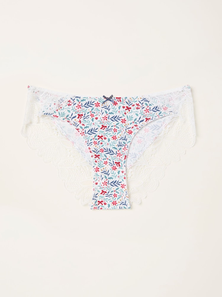 Fat Face Ivory Floral Brazillian Knickers