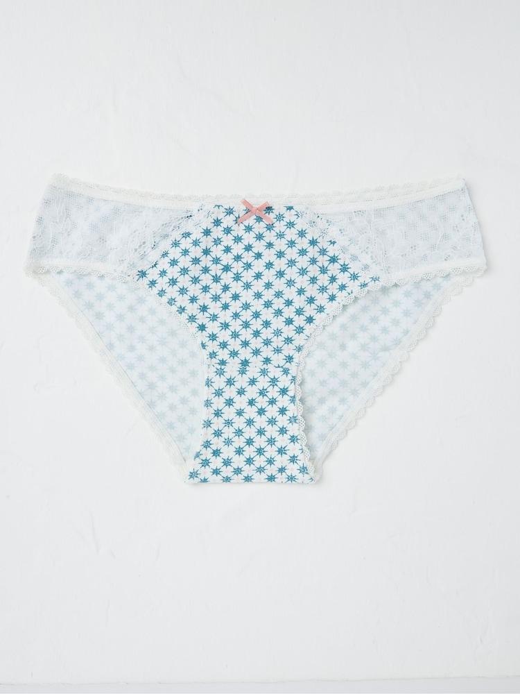 Fat Face Ivory Geometric Mini Knickers