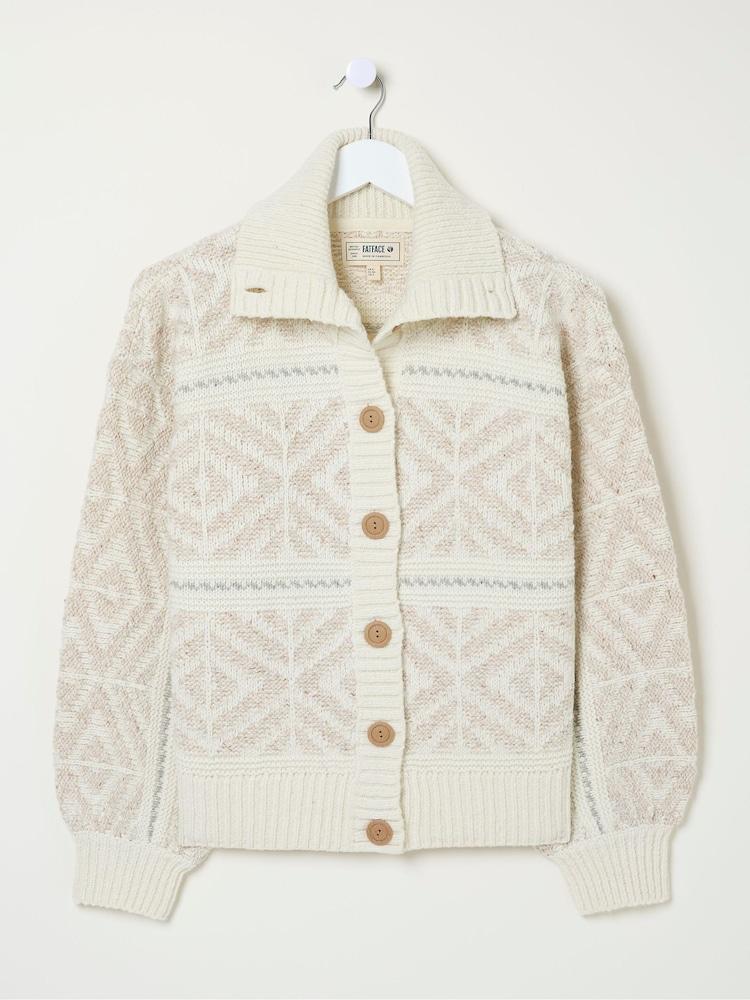 fat face Ivory Haisley Pattern Cardigan