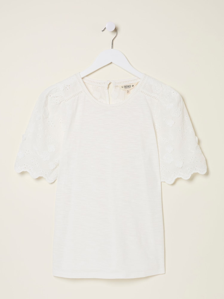 fat face Ivory Pretty Broderie Top