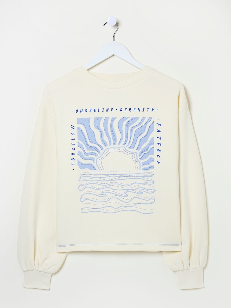 fat face Ivory Sea Crew 100% Cotton Sweatshirt