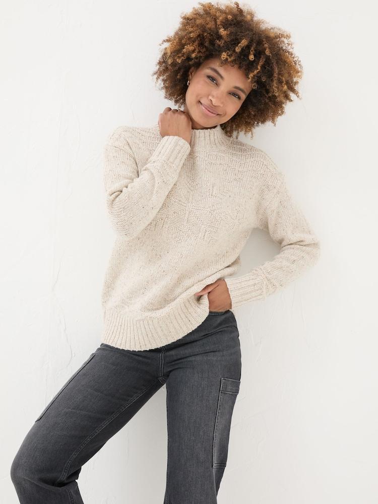 Fat Face Ivory Snowflake Jumper