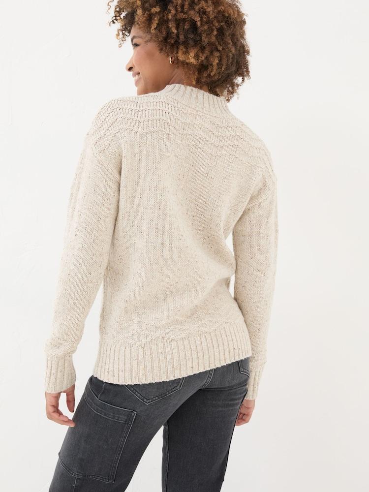Fat Face Ivory Snowflake Jumper