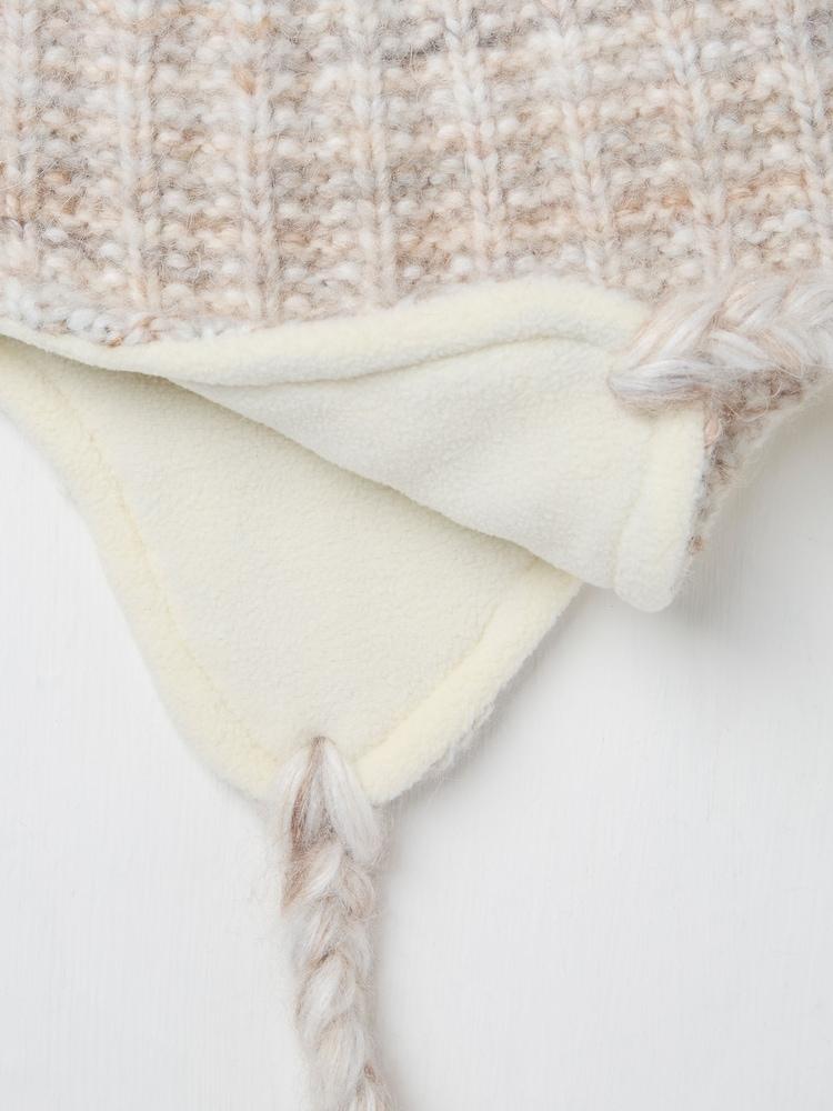 Fat Face Ivory Textured Trapper Bobble Hat