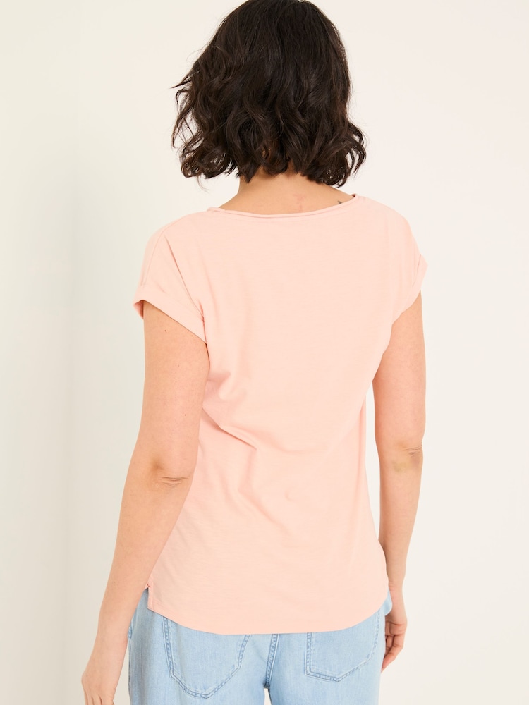 Fat Face Ivy Coral Pink T-Shirt