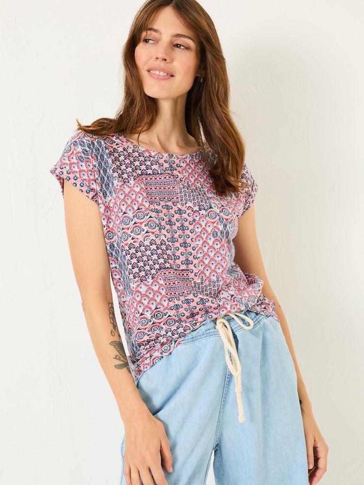 Fat Face Ivy Ivory Geo Patch T-Shirt