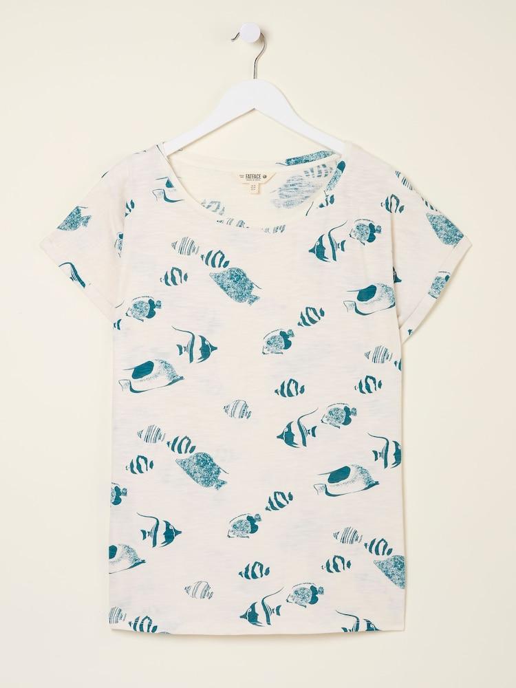 fat face Ivy Ivory Shoal Shoal Printed T Shirt