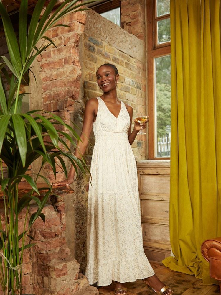 Fat Face Ivy Natural Foil Maxi Dress