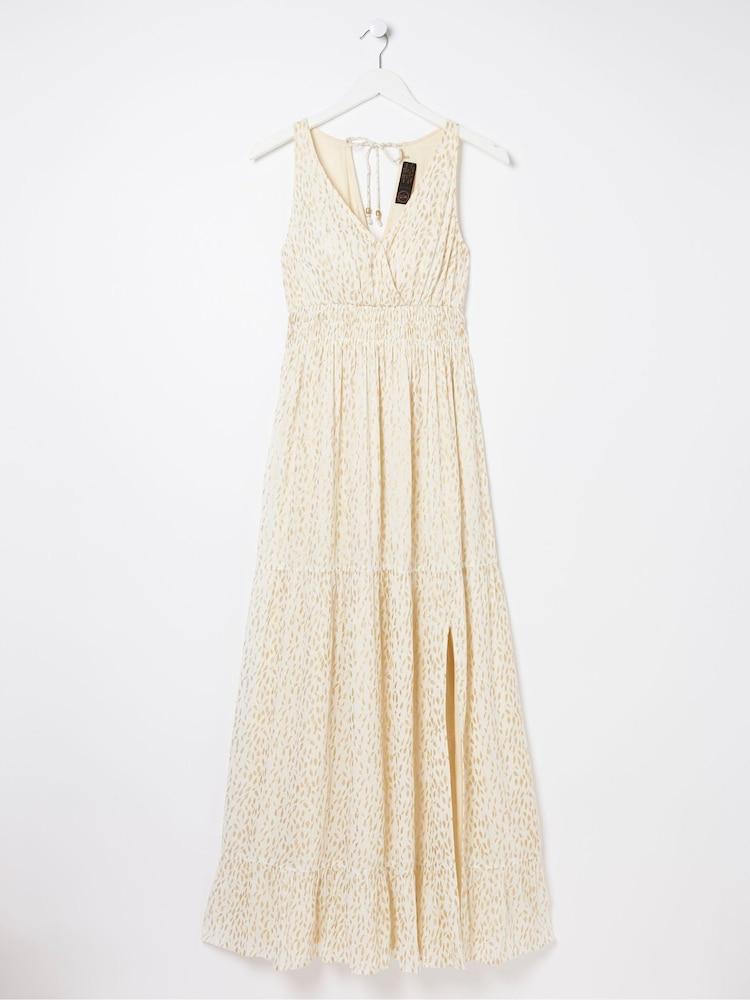 fat face Ivy Natural Foil Maxi Dress