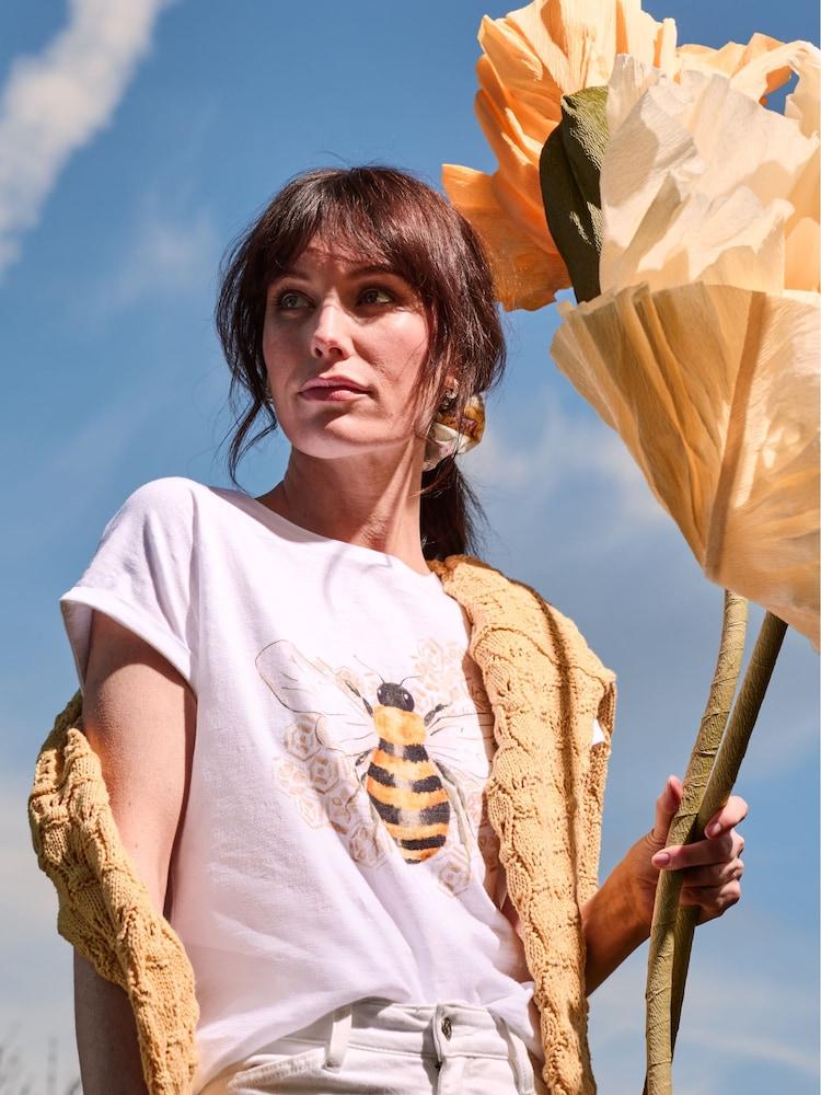 fat face Ivy White Beeble Graphic T-Shirt