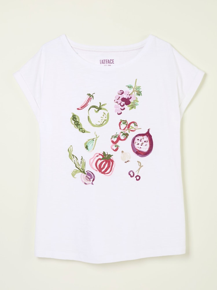 fat face Ivy White Fruit Print Graphic T Shirt