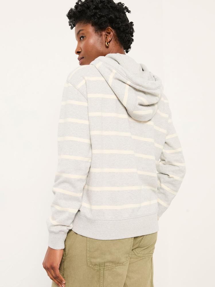 Fat Face Izzy Grey Stripe Overhead Hoodie