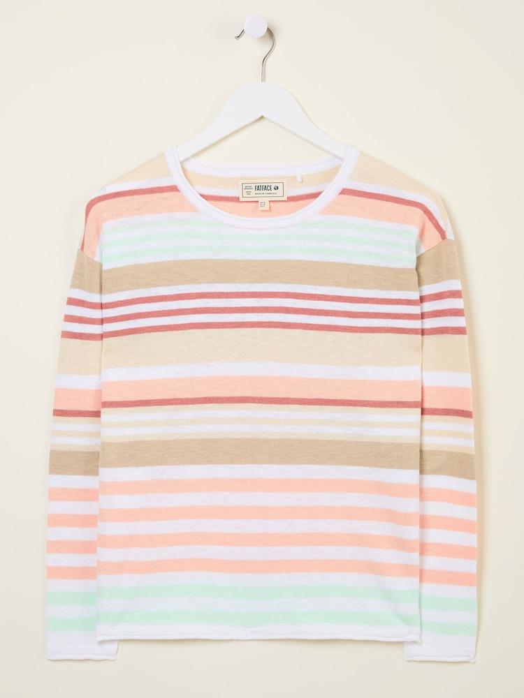 fat face Izzy White Knitted Stripe Jumper