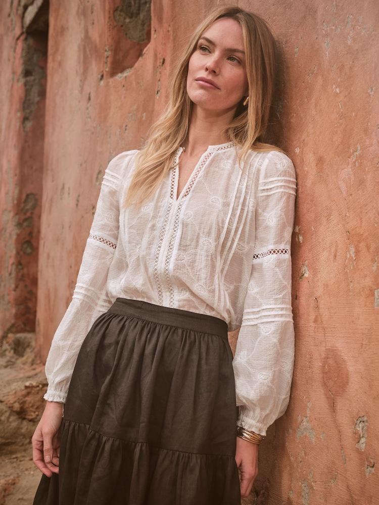 Fat Face Jasmine Ivory Decorative Blouse