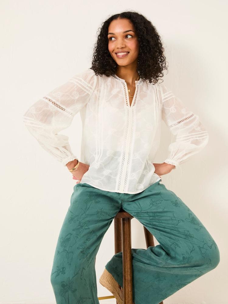 Fat Face Jasmine Ivory Decorative Blouse