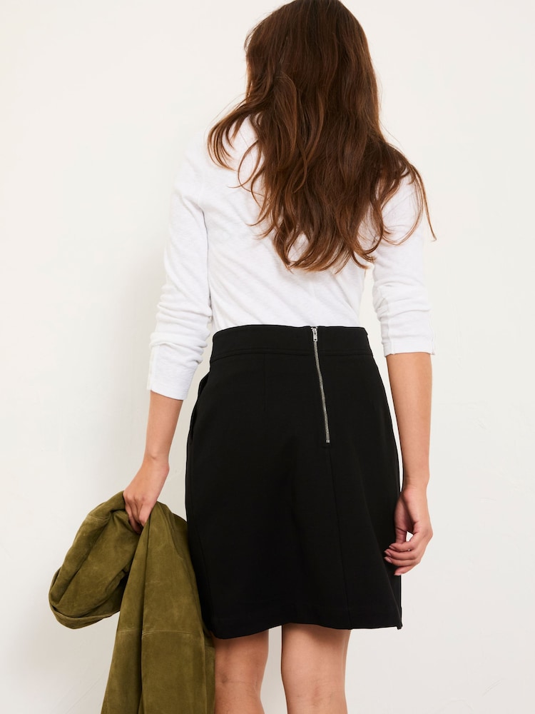 Fat Face Jess Black Ponte Skirt