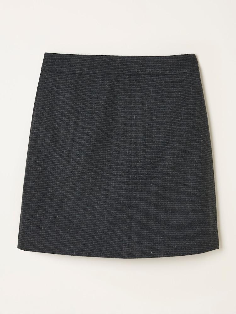fat face Jess Charcoal Grey Tweed Skirt