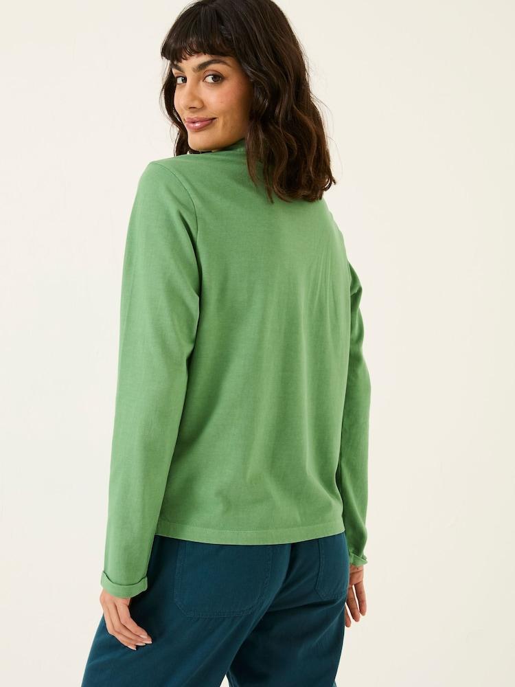 Fat Face Jess Green 100% Cotton Jersey Shirt