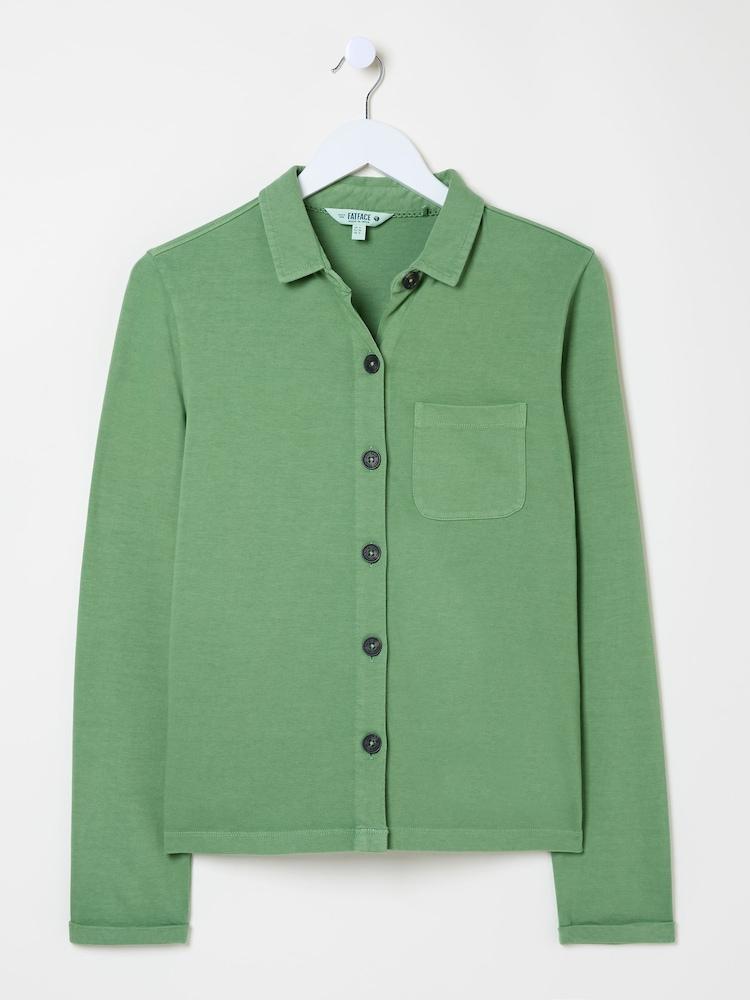 fat face Jess Green 100% Cotton Jersey Shirt