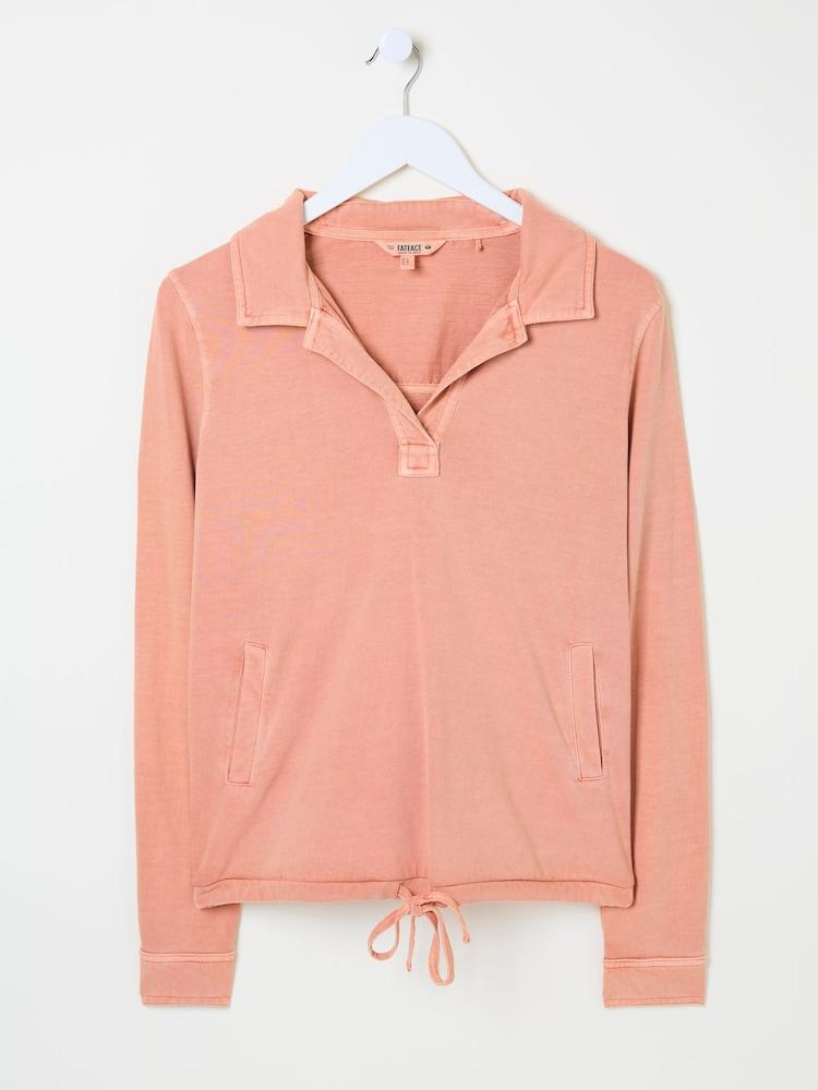 fat face Jess Nude Pink Popover Jersey Shirt