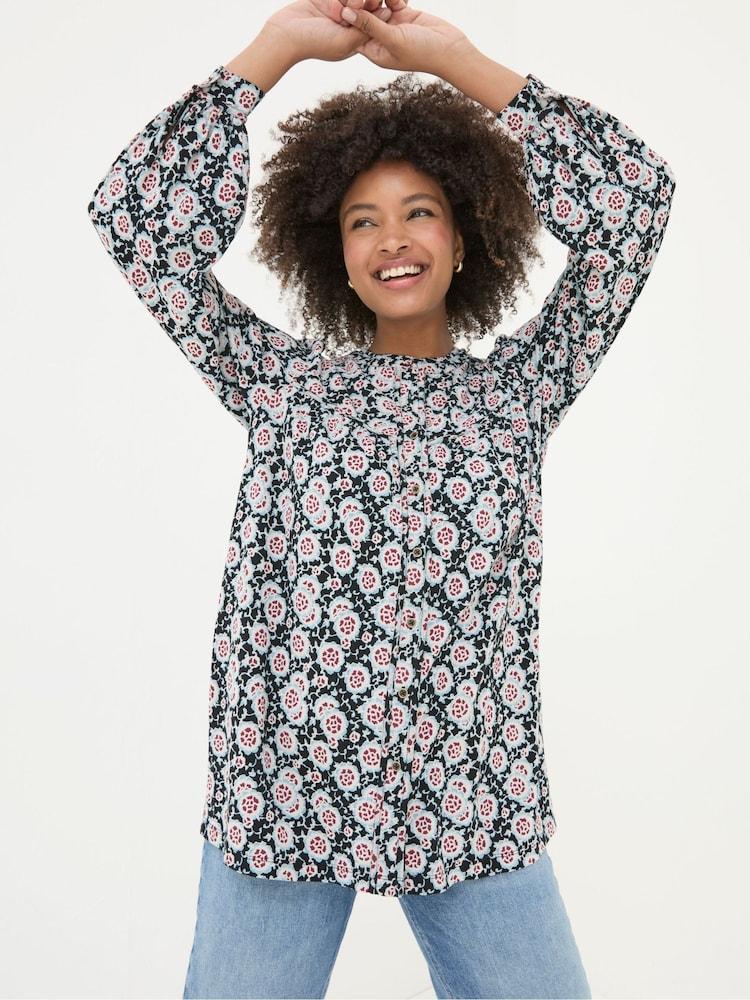 Fat Face Jodie Black Wild Floral Tunic
