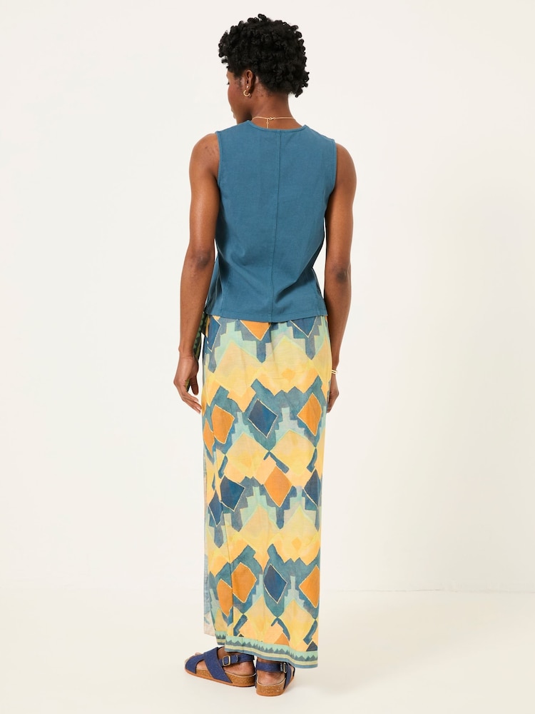 Fat Face Joni Dark Teal Blue Jersey Waistcoat