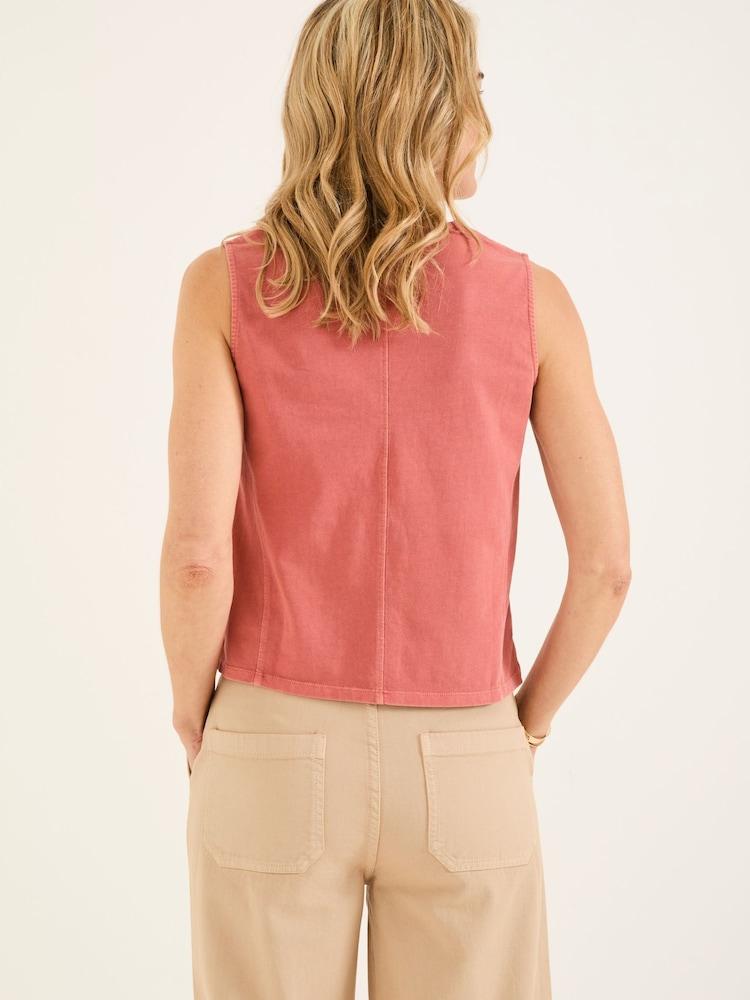 Fat Face Joni Rose Pink Jersey Waistcoat