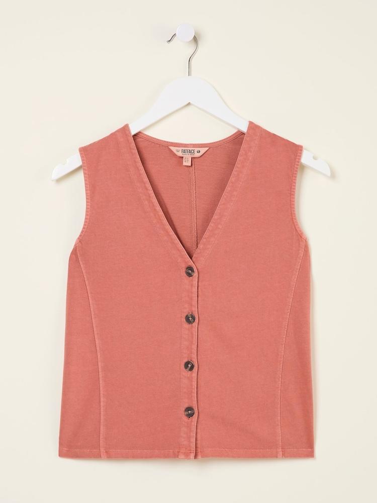 fat face Joni Rose Pink Jersey Waistcoat