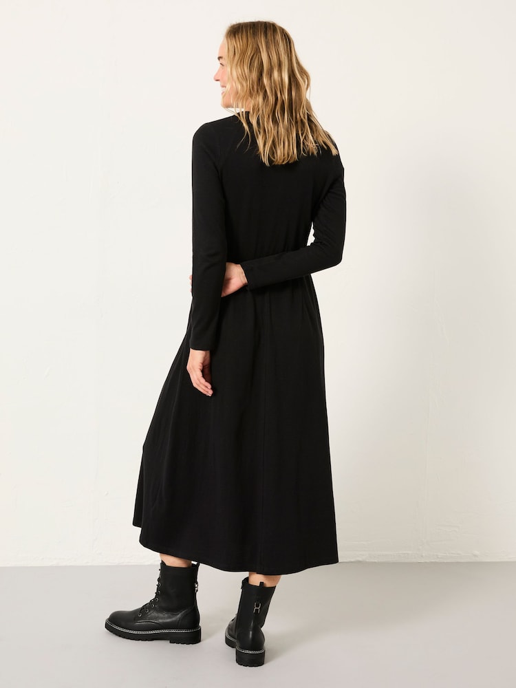Fat Face Jonie Black Regular Jersey Midi Dress