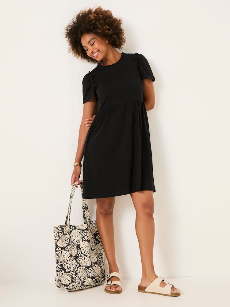 Fat Face Josie Black Jersey Mini Dress