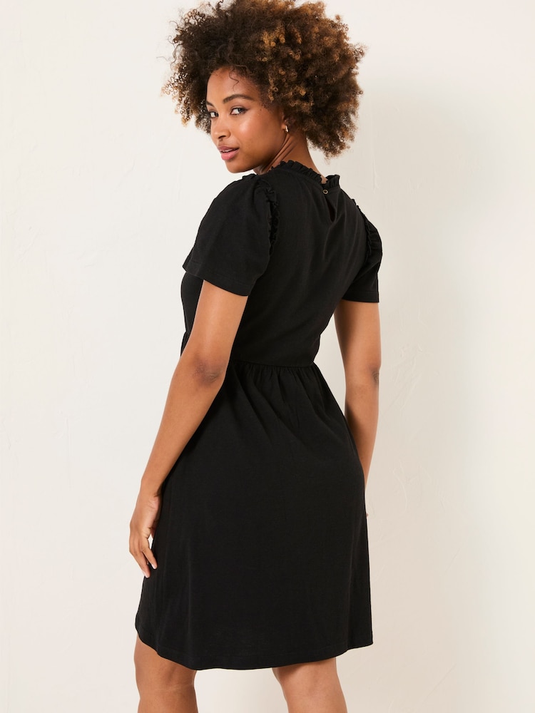 Fat Face Josie Black Jersey Mini Dress