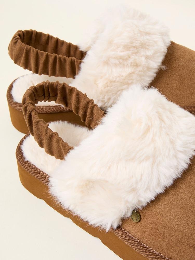 fat face Josie Tan Brown Back Strap Mule