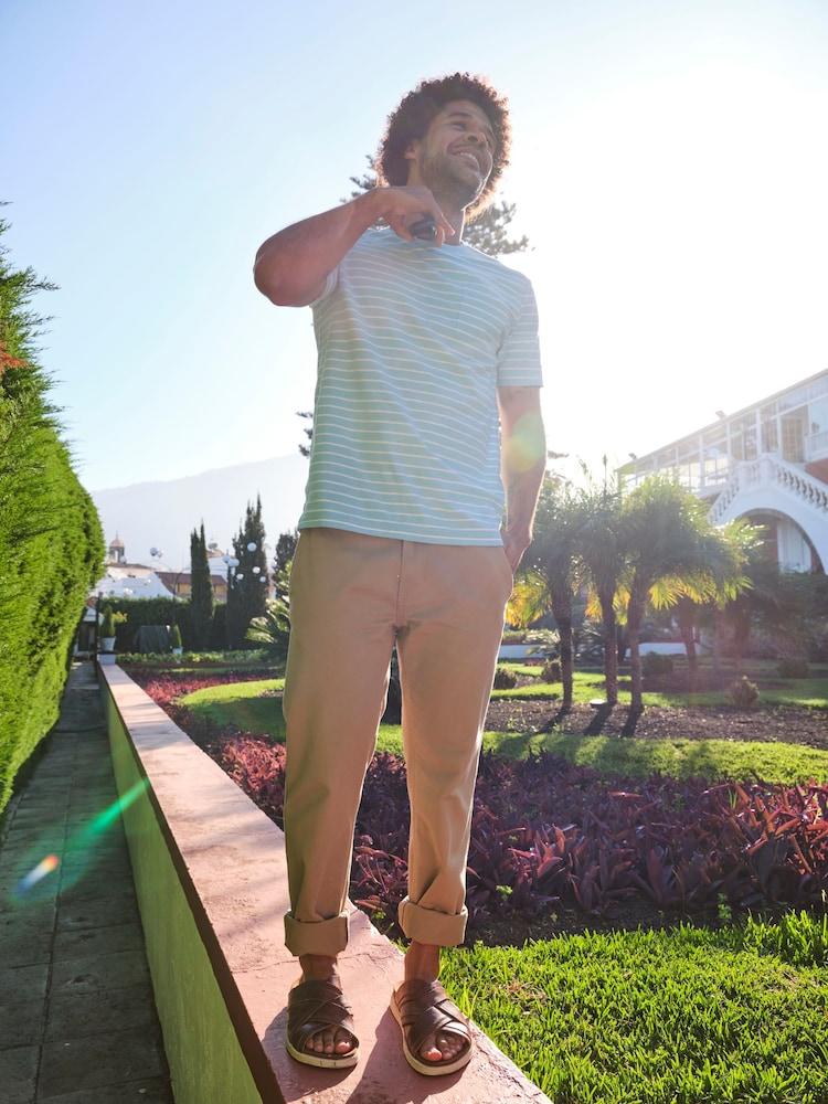 Fat Face Judes Blue Painted Stripe T-Shirt