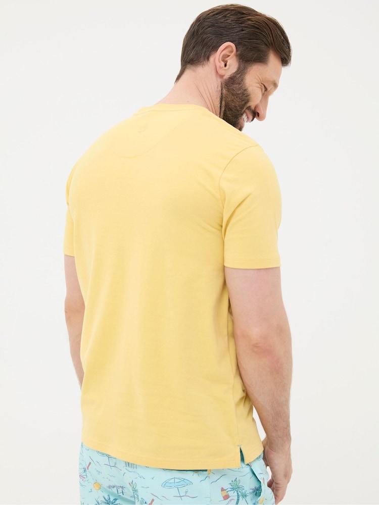 Fat Face Judes Yellow Chest Stripe T-Shirt