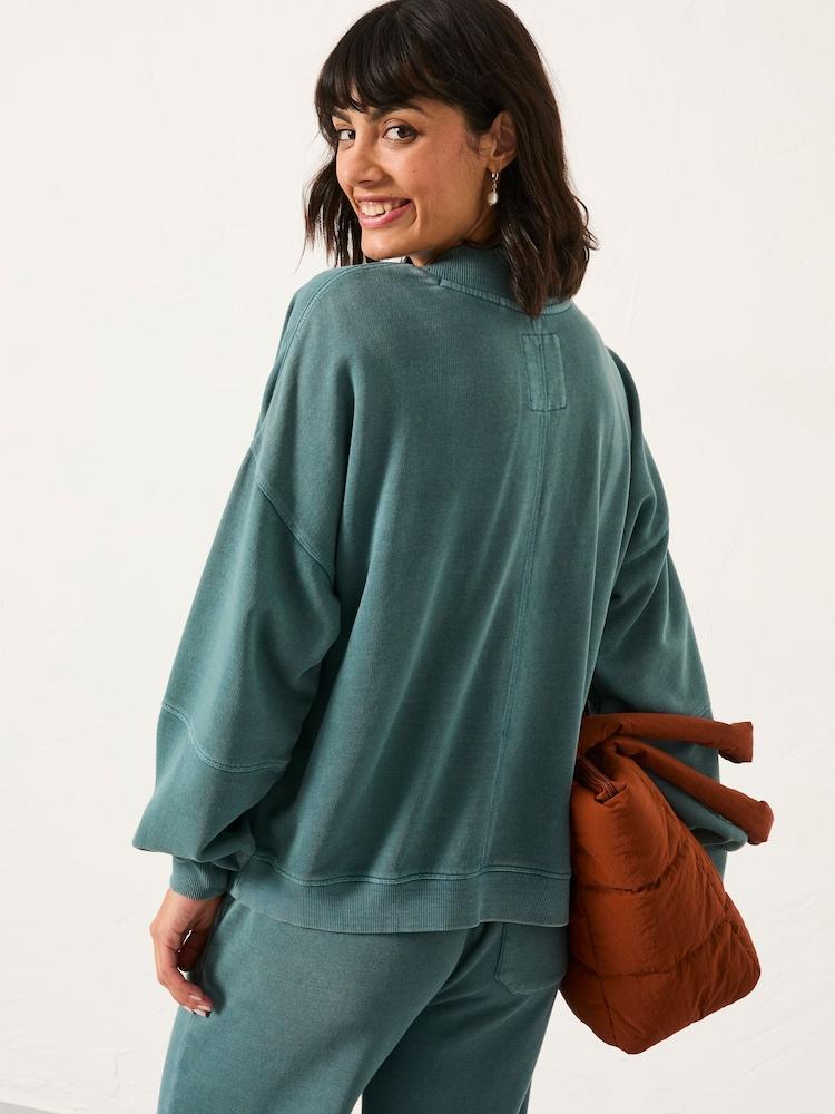 Fat Face Jule Teal Blue Sweat Top
