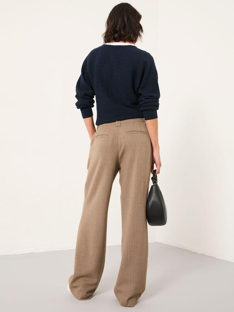 Fat Face Juno Dark Natural Herringbone Trousers