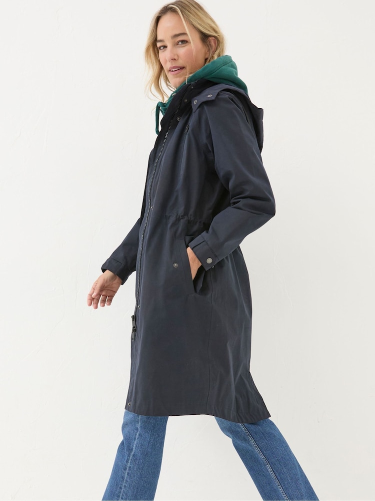Fat Face Juno Navy Waterproof Long Coat
