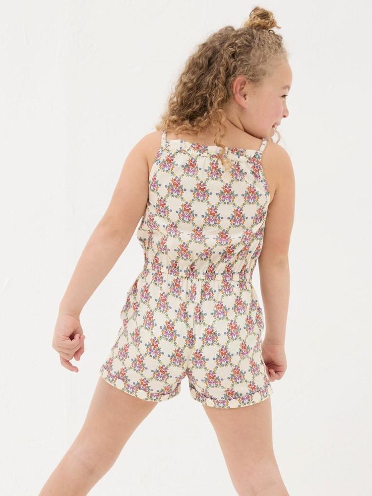 Fat Face Kari Natural Floral Print Playsuit