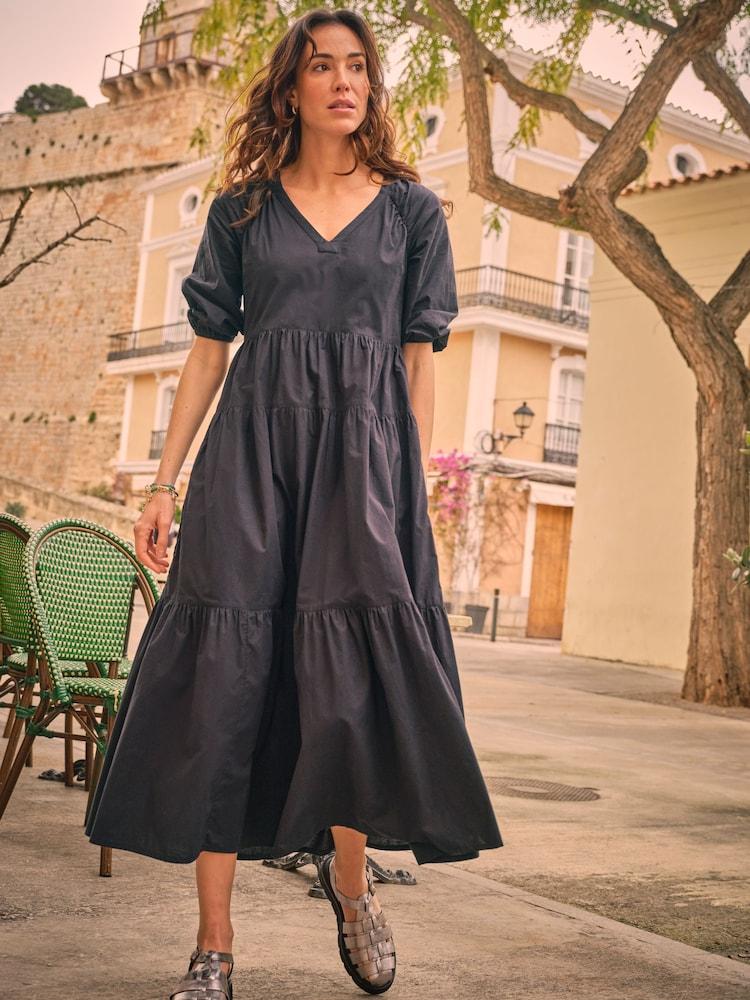 Fat Face Kelly Black Maxi Dress